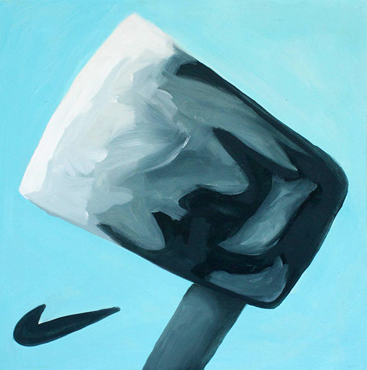 Nike air m-axe, 50x50, acryl op canvas, 2015, Liselot Veenendaal